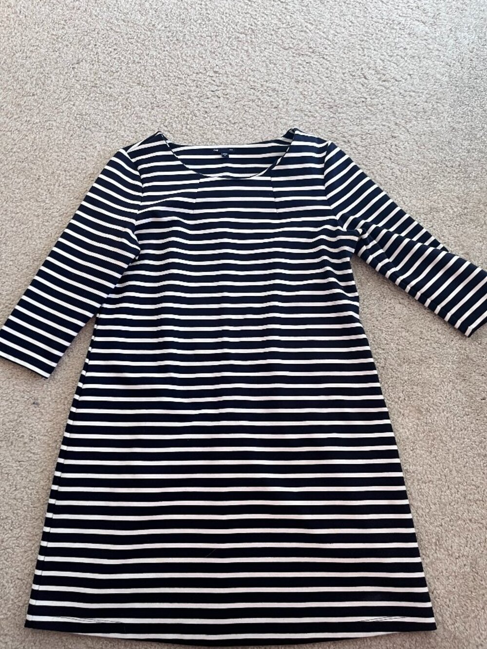 Navy Stripe Gap L A-Line Dress | Coastal Grandma | French Girl | Classic Preppy